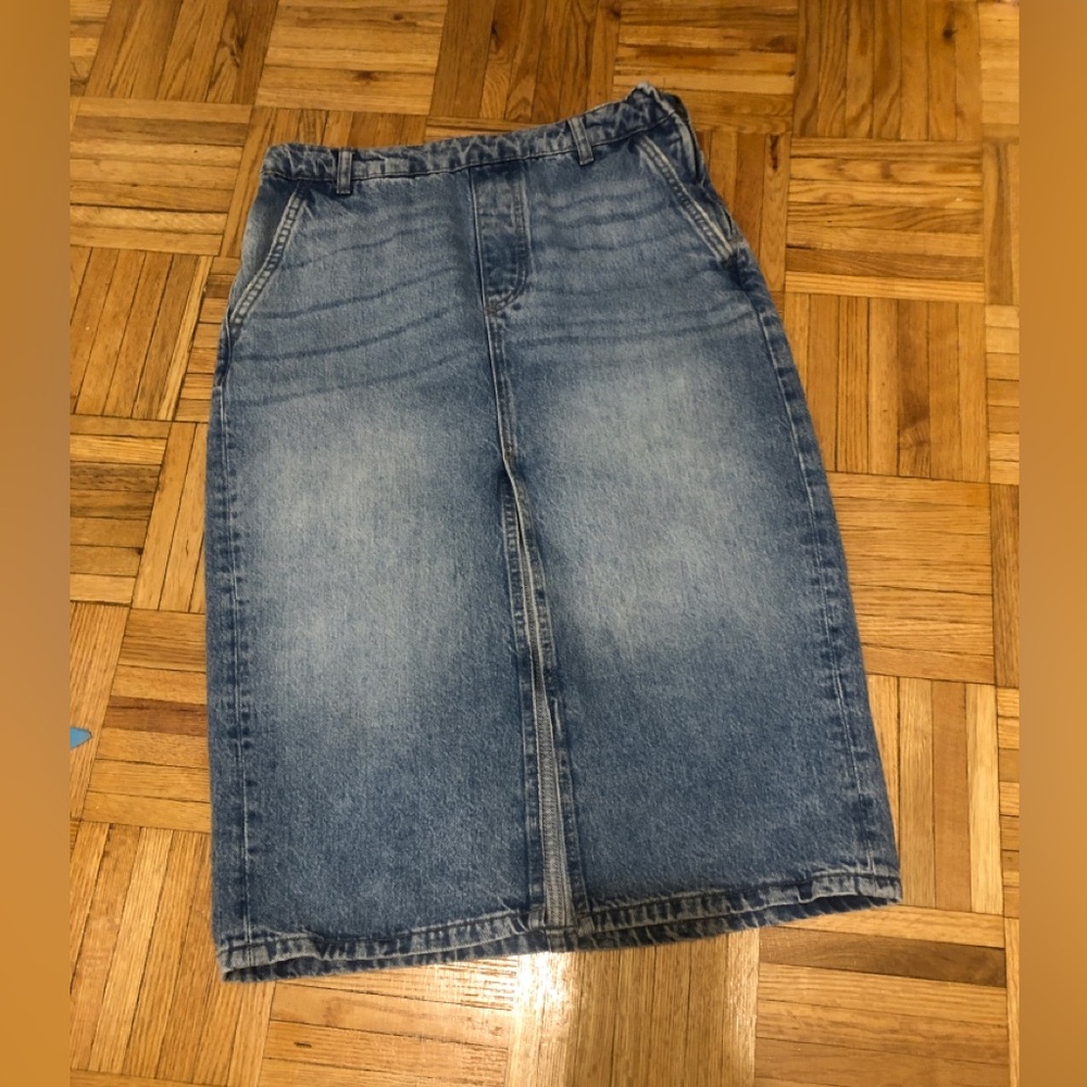 Zara long denim skirt